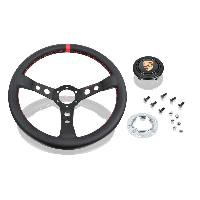 Steering Wheel – Red Stitching – 911/914/924/928/944/959/968/Boxster 65-04