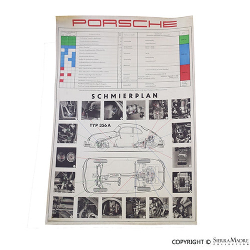 Lubrication Plan Poster – Porsche 356 German